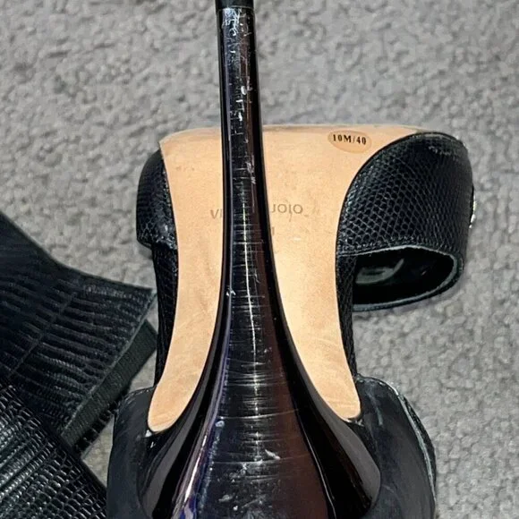 BCBGMAXAZRIA RUNWAY CONCORDE STAMPEDE OVER THE KNEE BLACK LEATHER BOOTS HTF 10M - Picture 15 of 16